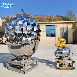 Tùy chỉnh-thực hiện gương đánh bóng trang trí sân vườn kim loại Hazelnut bức tượng và thép không gỉ hình học thông nón để bán - Product Image 2