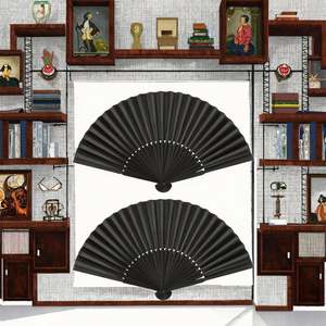 Abanico de Mano Clásico Negro Vintage, Nuevo, Abanicos Plegables para Baile, Bodas, Fiestas, Estilo Sencillo, Regalos Originales - Product Image 2