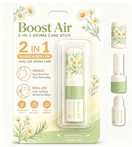 Individuelles LOGO 2-in-1 Eukalyptus Nasen-Inhalator Roll-on Aroma-Stift Naso Flow Erfrischender Atem-Stift - Product Image 4