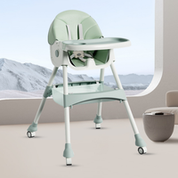 Chaise de salle à manger en plastique pour enfants chaise haute pliante multifonctionnelle pour bébé hauteur réglable chaise d'alimentation pour bébé 3 en 1
