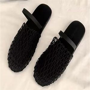 Factory Price Woven Women's <b>Flat</b> Bottomed Indoor/Outdoor Casual Slippers Comfortable Breathable Oversized <b>Sandals</b> with PU Insole - Product Image 4