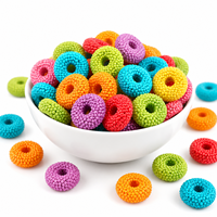 Bonbons gélifiés halal en forme d'anneau, saveur fruitée acidulée, en vrac, personnalisables OEM ODM, fabricant sous marque privée, TIKTOK