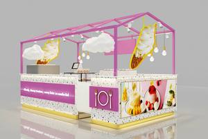 Diseño de Quiosco de Café de Lujo para Centros Comerciales, Exhibición Completa con Iluminación LED, Fabricada en Aluminio, Hierro, Metal y MDF - Product Image 5
