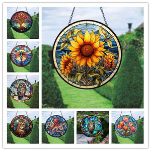 ดอกไม้ สัตว์ ต้นไม้แห่งชีวิต ของตกแต่งหน้าต่างแบบ Suncatcher, ของตกแต่งหน้าต่างพลาสติกสีสันสดใส, ของตกแต่งบ้าน ของตกแต่งสวน ของขวัญขึ้นบ้านใหม่ - Product Image 2