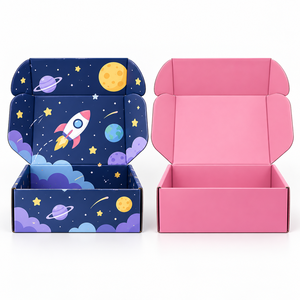 Boîte d'expédition en carton ondulé personnalisée en gros, imprimée en couleur, recyclable, avec logo personnalisé, pliable, pour emballage cadeau - Product Image 5