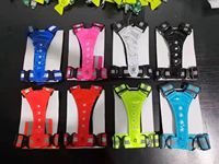 Gilet de sécurité LED OEM haute visibilité, vert fluorescent, rechargeable par USB, léger, 3 modes, pour course nocturne, avec sac banane intégré