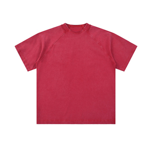 T-shirt d'été vintage en pur coton 260g patchwork lavé à manches courtes - Product Image 1