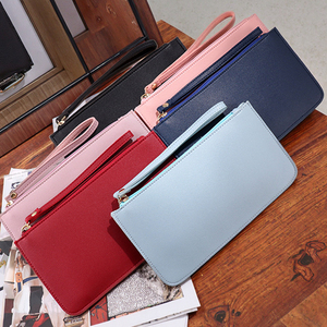 Ví cầm tay bằng da PU sáng tạo mới, kiểu dáng thời trang, màu trơn, ví dài dành cho nữ - Product Image 1