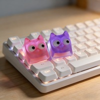 Custom Epoxy Resin Demon Theme Keycaps Black/Blue/Pink Single ESC Keycaps for Fidget Toy and Mx Switch Mechanical Keyboard