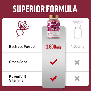 GMP chứng nhận Tổng số củ cải đường củ cải đường 1800mg giúp duy trì huyết áp khỏe mạnh 90 viên nang - Product Image 3