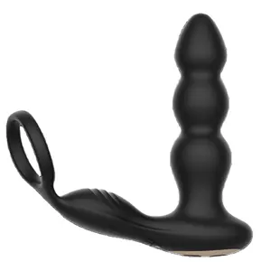 Commercio all'ingrosso di alta qualità Silicone anello di Silicone vibratore sesso giocattolo gioco anale di testa vibrante realistico Dildo anale spina perlina vibratore