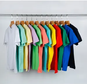 Factory Supply Drop Shipping CVC XXXL 280g Cotton Elastic Men T-Shirt Plain T-Shirts Oversized TShirt Plus Size T-Shirts