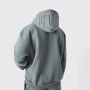 Sudadera con Capucha Personalizada de Alta Calidad, 100% Algodón, 450 Gsm, Gruesa, para Hombre, Talla Grande, Transpirable, con Patrón de Letras en Relieve 3D - Product Image 4