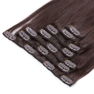 Großhandel Clip-On-Haar vollständige Kopfhaut Remy Spitzen-Clip in Haarverlängerung