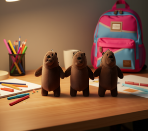 Portachiavi in peluche a forma di orso, 10 cm, morbidi giocattoli in peluche a forma di cartone animato 3D, regalo per bambini - Product Image 2