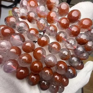 สร้อยข้อมือคริสตัลควอตซ์ Meihan Natural 7A <span class=keywords><strong>Bramble</strong></span> Rose Auralite 23 พร้อมลูกปัดทรงกลมเรียบสำหรับทำเครื่องประดับ ออกแบบ และเป็นของขวัญ - Product Image 3