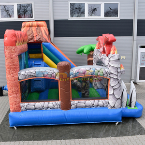 Castillo inflable con tobogán de dinosaurio, brincolín inflable comercial para niños, combo de juegos inflables para exteriores. - Product Image 4