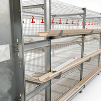 Cage à poulets automatique galvanisée de type H pour 60-80 poulets de chair ou pondeuses – Équipement d'élevage avicole