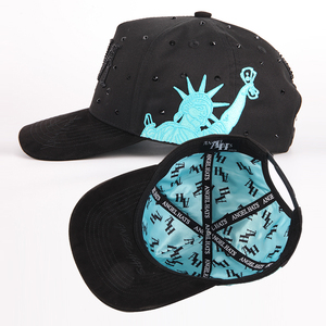Cappellino da Baseball Vintage a 5 Pannelli con Logo Personalizzato, Classico con Fodera in Raso e Strass, Cappello Sportivo Ricamato all'Ingrosso con Chiusura Snapback - Product Image 2