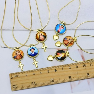 สร้อยคอของขวัญเครื่องประดับทางศาสนา สร้อยคอจี้สีทองชุบทอง 18 กะรัต - Product Image 6