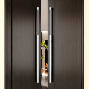 Poignée de <span class=keywords><strong>porte</strong></span> d'entrée principale en bois de luxe minimaliste, poignée de <span class=keywords><strong>porte</strong></span> en verre moderne en acier inoxydable personnalisée pour chambre à coucher - Product Image 6