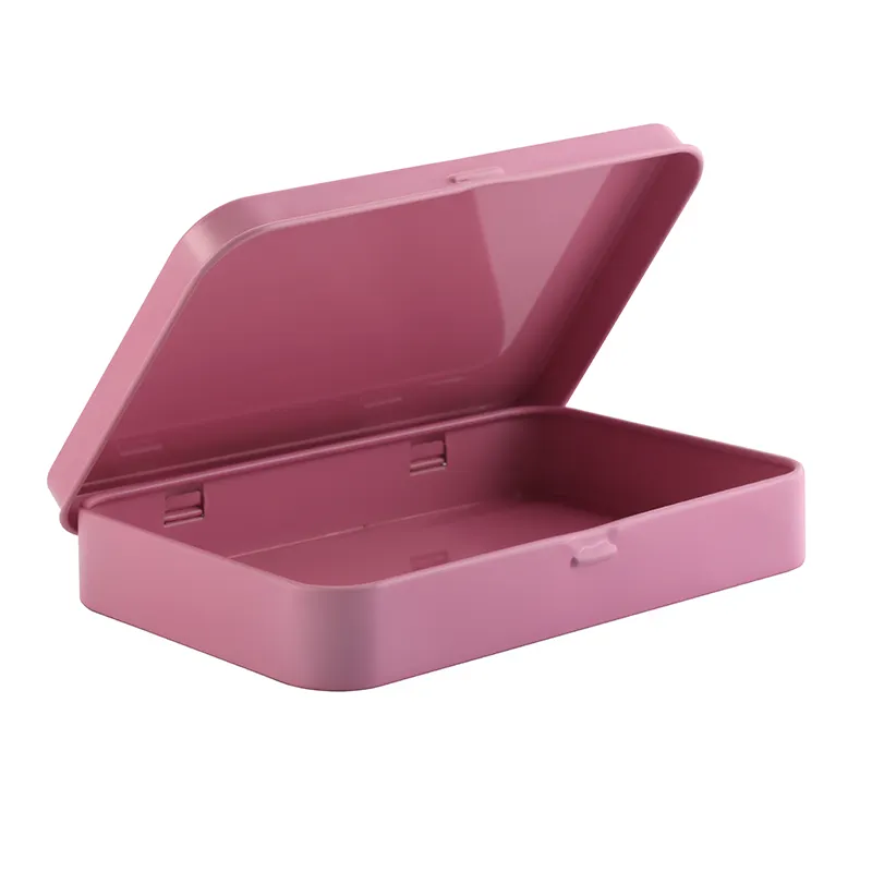 pink metal case cosmetic packing box promotional gift tin box water color box eye shadow metal case