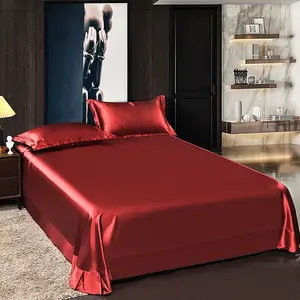 Wholesale 100% Mulberry Silk Bed Fitted Sheet 100% Silk Bed Sheet Sets