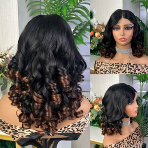 Perruque bouclée rebondissante de luxe à double trame, prix d'usine, vente chaude, cheveux vierges 5*5, longueur 16 pouces, durée de vie de 2 ans, sans perte de cheveux, toutes les couleurs - Product Image 5