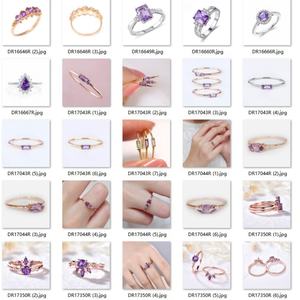 แหวนเงินแท้ 925 ประดับพลอยแอมะทิสต์ทรงคุชชั่น ดีไซน์ทันสมัย เหมาะสำหรับเป็นแหวนหมั้น - Product Image 5