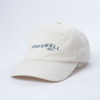 Casquette de baseball unisexe décontractée et promotionnelle, à six panneaux, à visière incurvée, de couleur crème, avec motif brodé, vente en gros