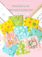 Sacs refermables en PETCPP à motif de dessin animé, pochettes hermétiques mignonnes, petits emballages pour biscuits, collations, aliments, bijoux, masques, sacs à fermeture éclair