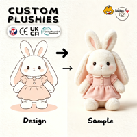 Boneka Hewan Kelinci Kartun Plushie Kustom Berkualitas Tinggi, Maskot Kustom, Hadiah Liburan Anak, Bersertifikat CE, Bahan Ramah Lingkungan
