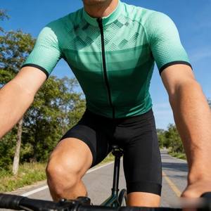 Maillot de cyclisme Zede vert été léger, respirant, séchage rapide, col montant, coupe-vent pour événements de cyclisme sur route et VTT - Product Image 6