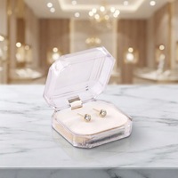 Boîte à bijoux en acrylique de haute qualité, boîte transparente en plastique pour bagues, boucles d'oreilles, colliers, emballage pour ensemble de bijoux en cristal, boîtes cadeaux