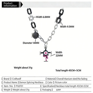 Collar con Colgante de Corazón de Diamantes Estilo Y2K, Moderno, Dulce, Genial y Oscuro para Hombres y Mujeres, Joyería de Acero Inoxidable, Personalizado de Fábrica, Venta al por Mayor - Product Image 5