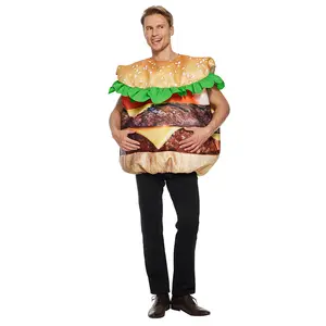 Adulto porque deliciosa comida elegante vestido de fiesta de halloween divertido hamburguesa trajes para mujeres