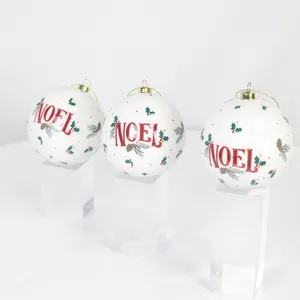 Papel Personalizado Envolvido Bola Atacado de Alta Qualidade Enfeites Inquebráveis 8cm Espuma Baubles Natal Para Decorações De Árvores De Natal