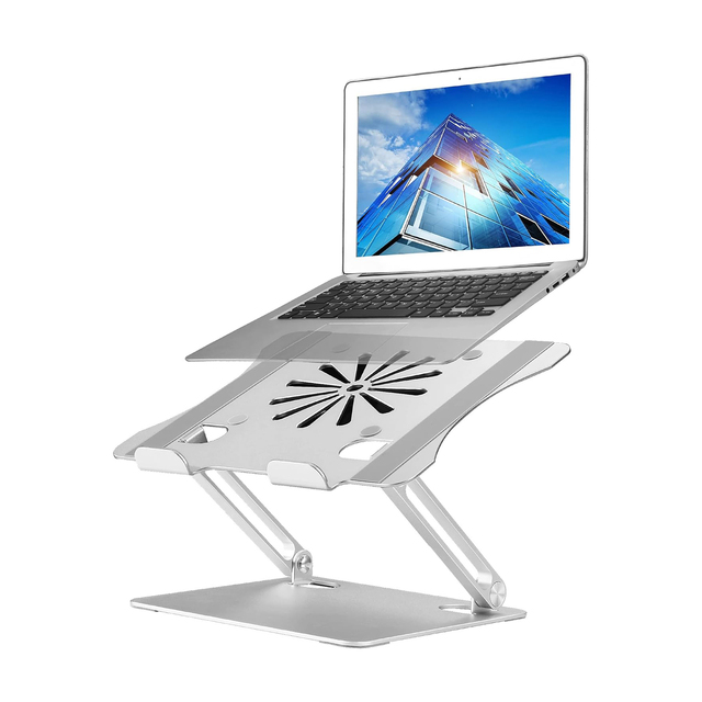 Aluminum 360 Degree Rotating Height Adjustable Laptop Stand Portable Laptop Riser Holder Laptop Cooling Stand with Double Fans