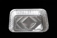 Conteneur alimentaire rectangulaire jetable en aluminium argenté 8011 de qualité alimentaire, compatible four, boîte à lunch à emporter avec couvercles en PET