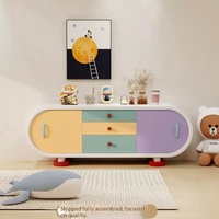 Meuble TV de salon en bois, style crème, design moderne, unité de rangement et de présentation