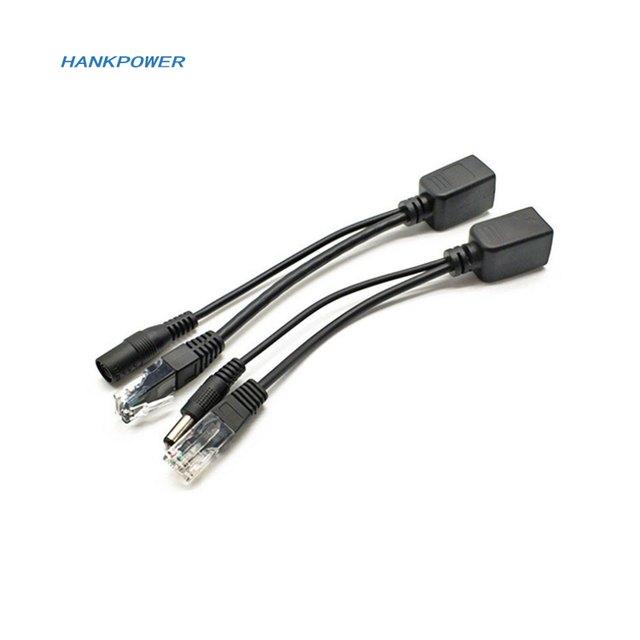 RJ45 Power Over Ethernet LAN DC Male Passive PoE Adapter Injector Splitter Cable Kit White IP Security Camera Switches