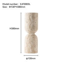 Support de bougie en pierre de travertin naturel multi-tailles, poli à haute brillance, moderne, pour la décoration de mariage et de spa
