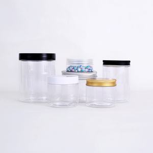 4oz 8oz 16oz 32oz 120ml 250ml 500ml 1000ml Plastic Transparent PET <b>Jars</b> with Aluminum Gold Silver Caps Black Brown clear Lids - Product Image 3