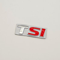 Lettres en métal chromé rouge 3D, emblème TSI, logo, autocollant pour coffre arrière de voiture, badge pour accessoires VW TSI