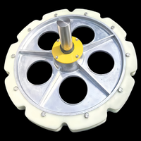 Roue d'angle de convoyeur à chaîne aérien pour l'abattage de volaille Zunyan 485 mm 6 pouces pas Z10 avec arbre en acier inoxydable complet