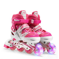 Chaussures à Roulettes Clignotantes de Haute Qualité pour Enfants, Ensemble de Patins à Roues Alignées Réglables