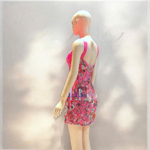 Vestido de Seda con Mangas Regulares para Mujer, Decoración de Pedrería de Alta Gama, Cómodo, Transpirable, Elegante y Lujoso para Fiestas de Invierno - Product Image 4