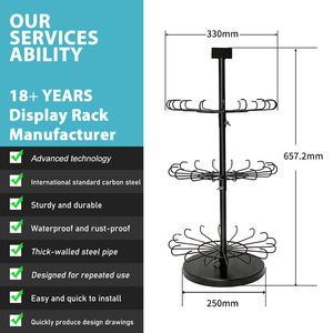 แท่นเหล็กหมุน3ชั้นแบบทันสมัยสำหรับวางพวงกุญแจและเครื่องประดับ - Product Image 4