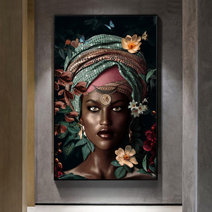 Arte astratta moderna delicata donna nera indiana ritratto immagini per la decorazione domestica Cuadros decorazione <span class=keywords><strong>soggiorno</strong></span> pittura su tela - Product Image 4
