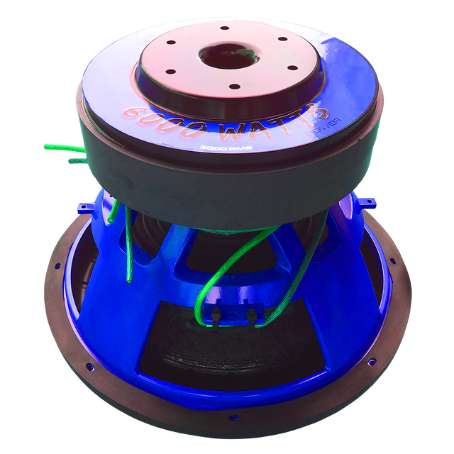 Power Car Audio 3000W RMS Dual Voice Coil Subwoofer with Die Cast Blue Finish Aluminum Basket Car Speaker
